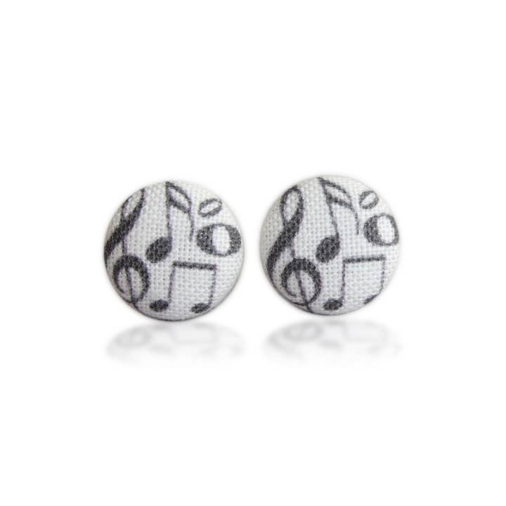 Rachel O's - Wholesale Stud/Post Earrings - Music Fabric Button Earrings4