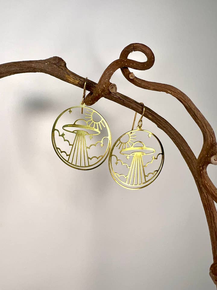 We Come in Peace Earring for wholesale by Wild Aster Creative