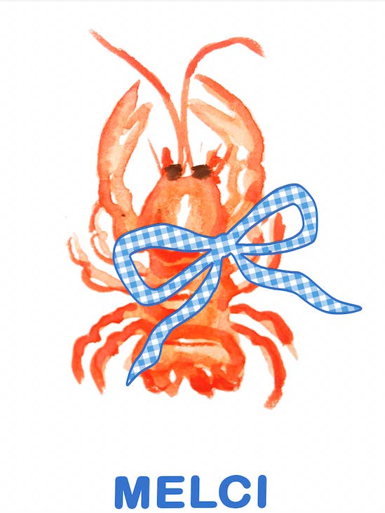 Melci Studio - Wholesale Screen printed t-shirt – Women′s - Lawrence the Lobster T-Shirt 100% Cotton1