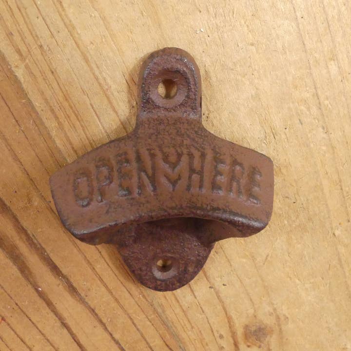 Midwest Craft House - Wholesale Bottle/Wine Opener - "Open Here": A Vintage-Styled Cast Iron Bottle Opener