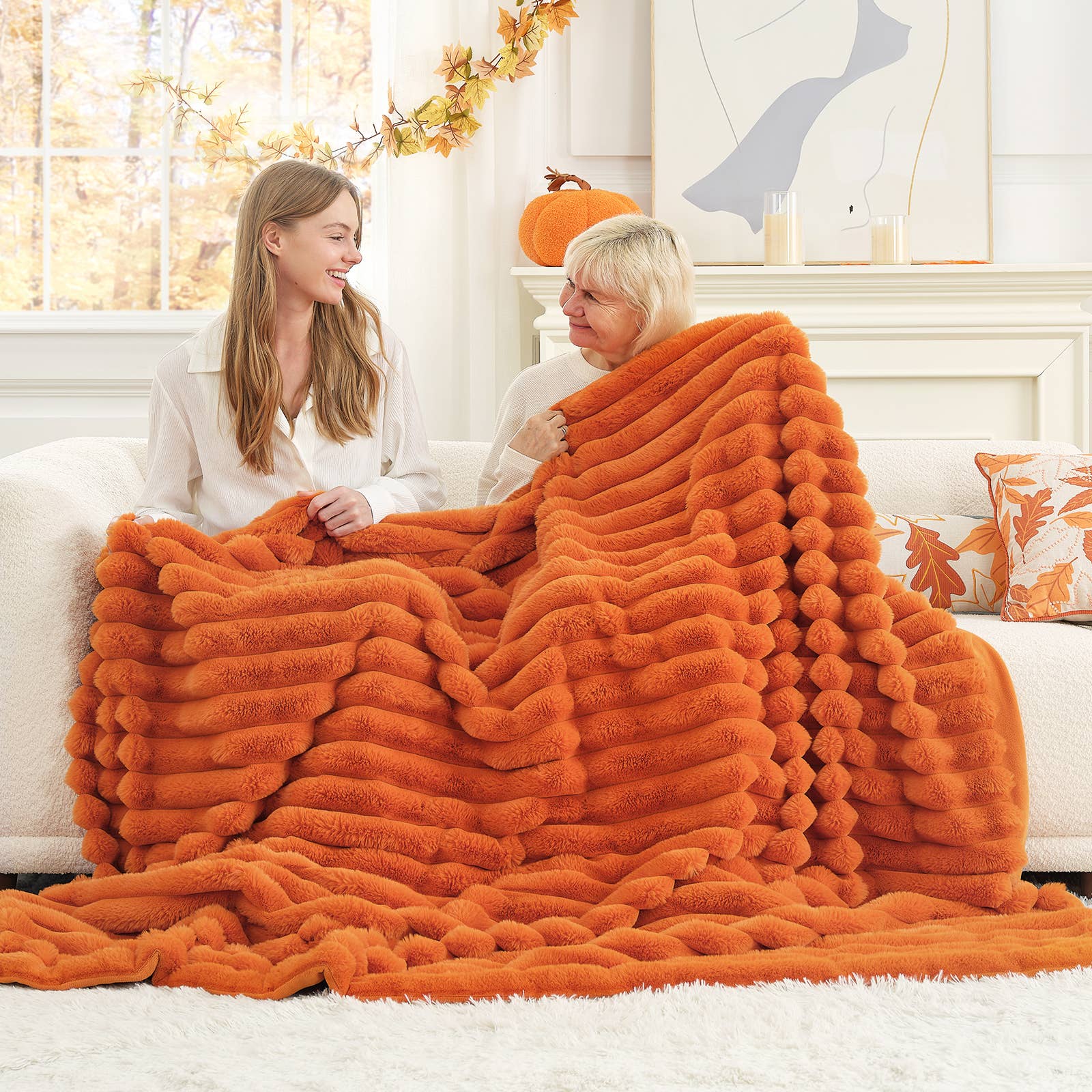 DreamValley - Wholesale Throw Blanket - CB Striped Faux Fur Warm Plush Throw Blanket3
