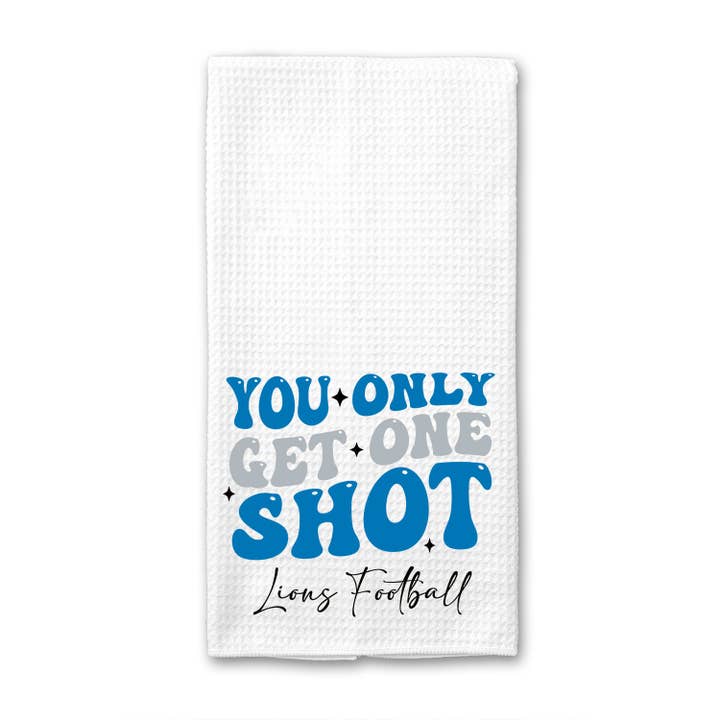 You Only Get One Shot Lions Football Waffle Weave Towel for wholesale by Into The Desert