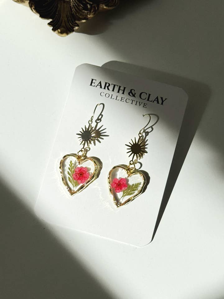 Heart Botanical Sunburst Drops - Pink Oasis for wholesale by Earth + Clay Collective