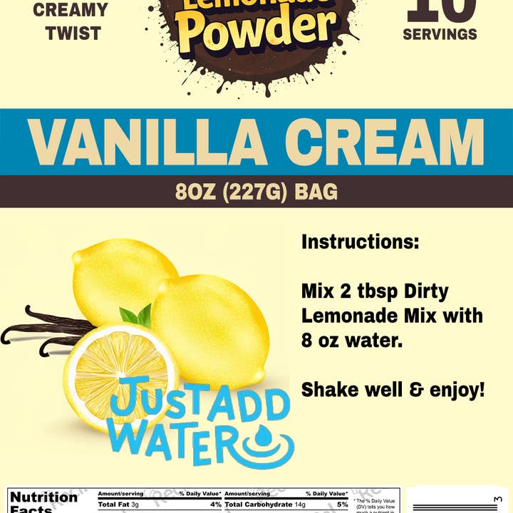 Dirty Soda Powder - Wholesale Powdered health drink - Vanilla Cream Dirty Lemonade Powder - Just Add Water2