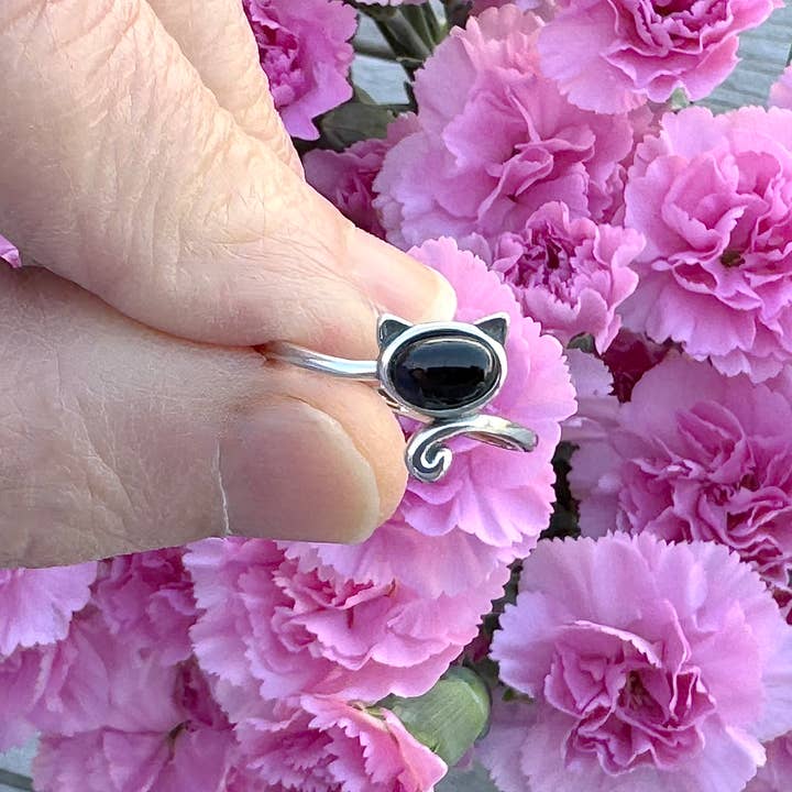 Moonrise Jewelry - Wholesale Cocktail/Statement Ring - R-106 Cat with Black Agate Ring7