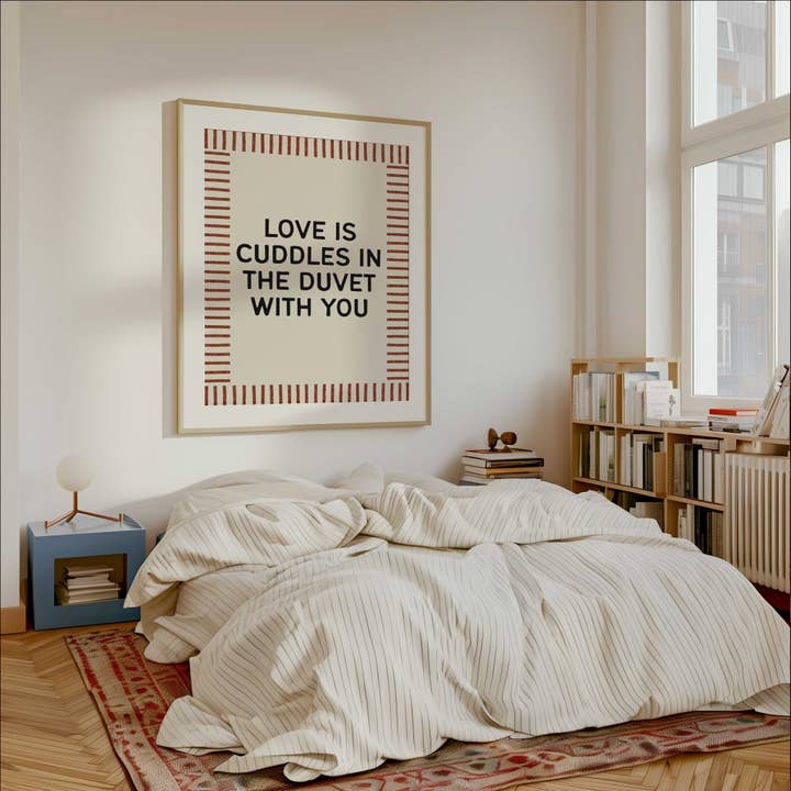 D'LUXE PRINTS - Wholesale Art Print - Love Is Cuddles in the Duvet Print5