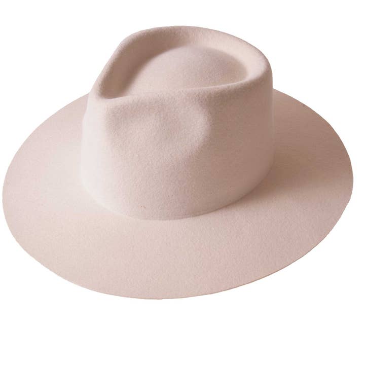 American Hat Makers - Wholesale Fedora - Unisex - 100% Wool Felt Flat Brim Fedora Hat - Style Rancher22