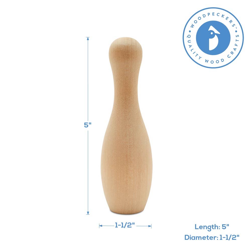 Woodpeckers Crafts - Wholesale DIY Craft Kit - Wood Bowling Pins7