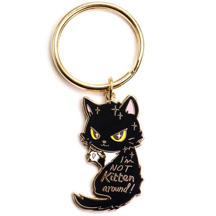 I'm Not Kitten Around Cat Enamel Keychain, fars dag gåva för wholesale av Flair Fighter
