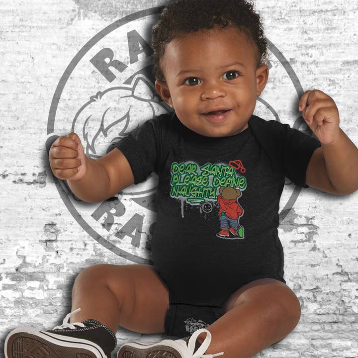 Christmas Santa Define Naughty Infant Unisx S/S Bodysuit for wholesale by Raging Rascals