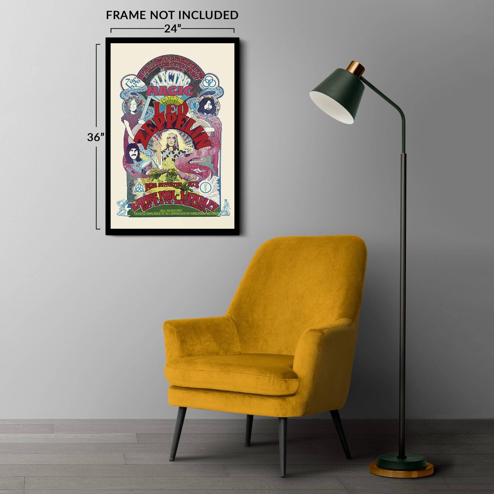 Historic Prints - Wholesale Poster - 1971 Led Zeppelin Poster Matte - Vintage Poster of Led Zeppelin United Kingdom Concert Tour - Led Zeppelin Wall Art Poster9