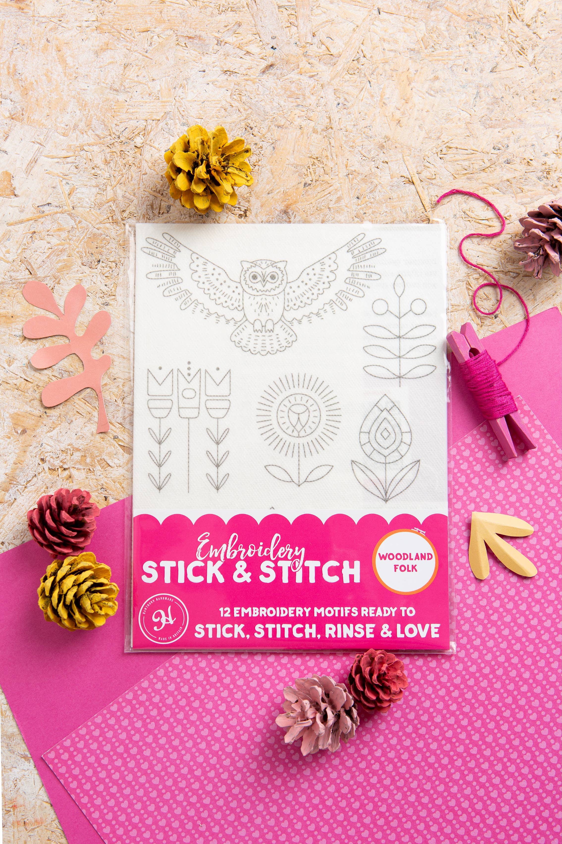 Hawthorn Handmade (US Duties Paid) - Wholesale Embroidery/Cross Stitch Supplies - Woodland Folk Stick & Stitch Embroidery Pack1
