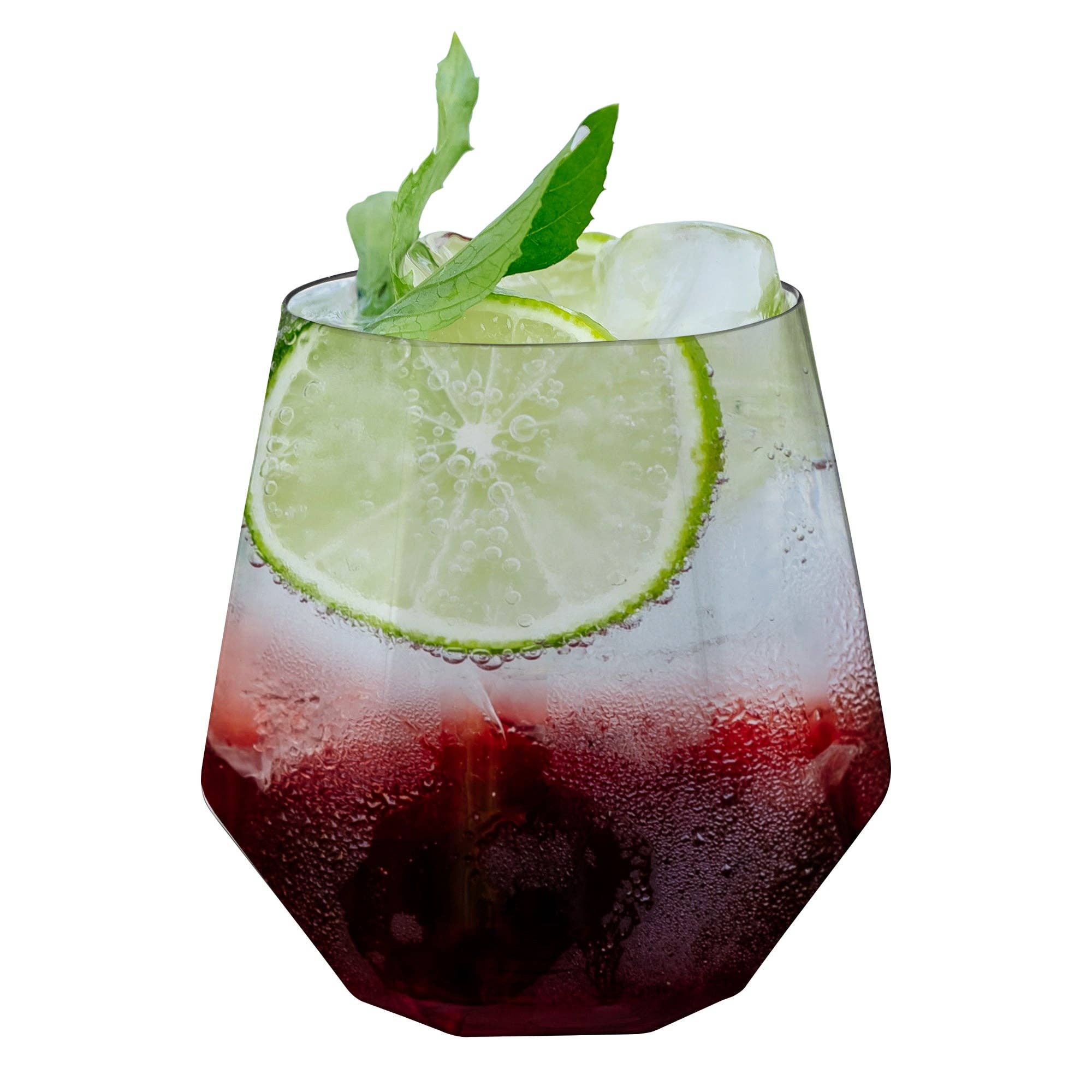 Smarty had a Party - Wholesale Wine Glass - 12 oz. Clear Hexagonal Plastic Wine Goblets - 64 pcs1