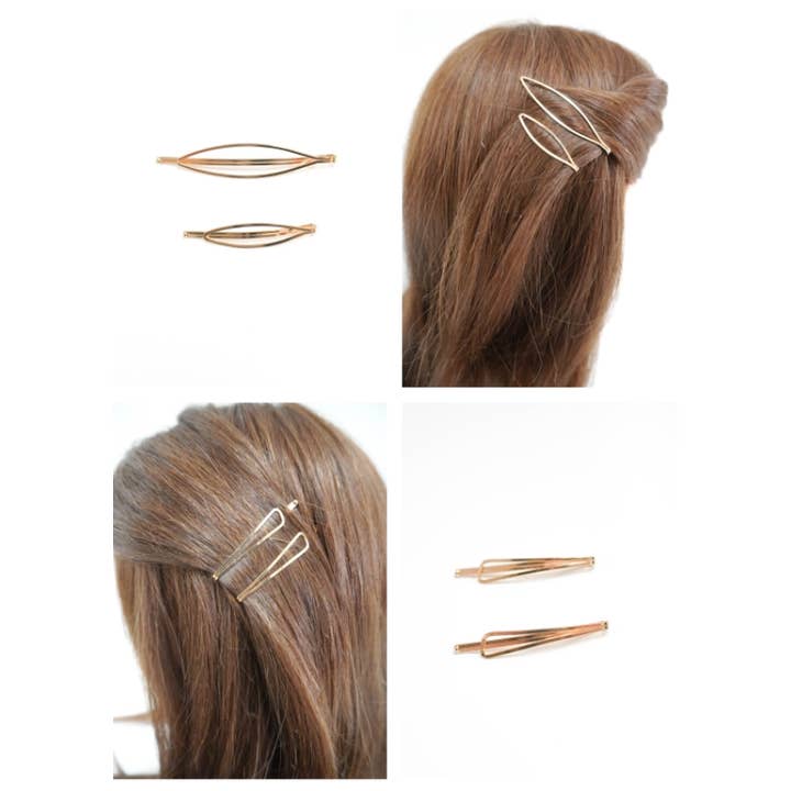 2 pcs Metal hair pin set | Minimalist Gold Metal Hair pin for wholesale by littletwinkleco