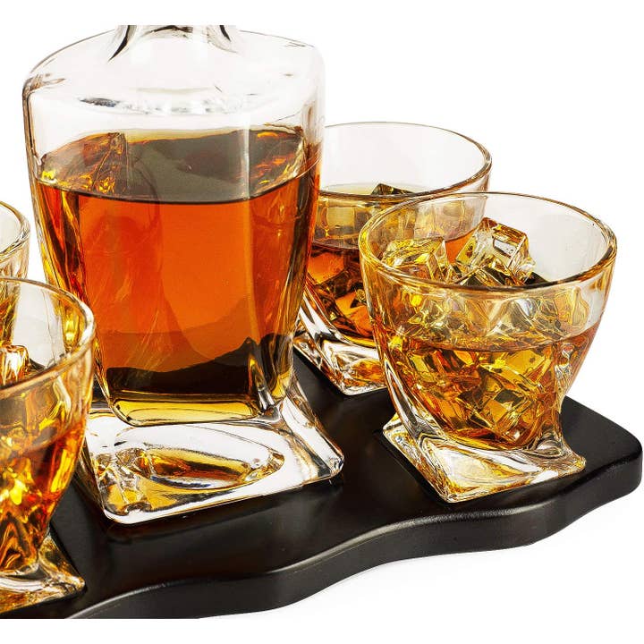 The Wine Savant / Khen Glassware – wholesale Dekanter – Europeisk stil whisky och vin Twist Spiral karaff med 4