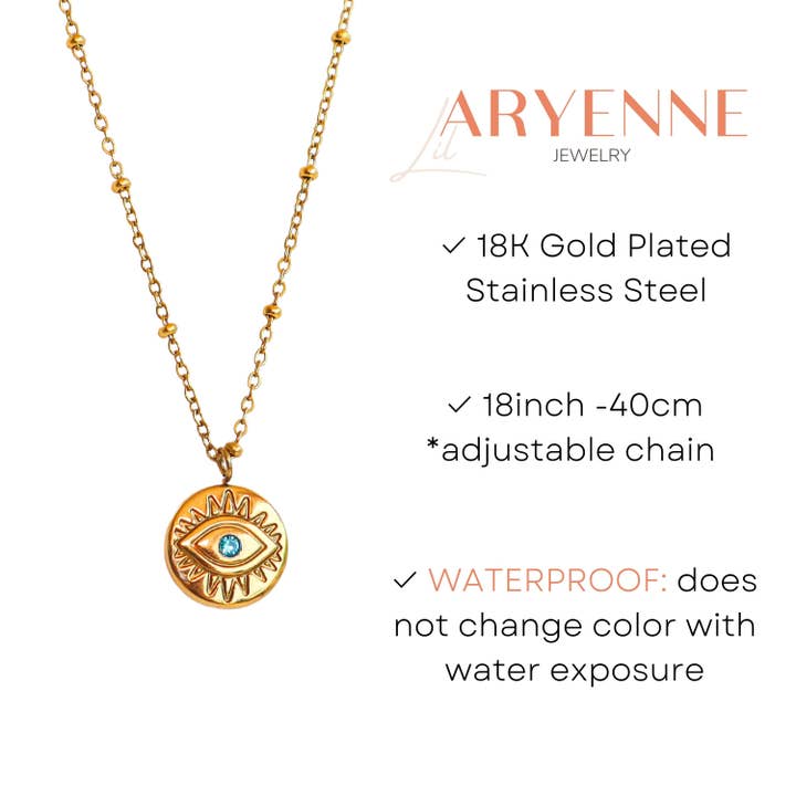 LilAryenne | Jewelry & Suncatchers - Wholesale Pendant/Charm Necklace - Evil Eye Protection Necklace - Stainless Steel Gift2