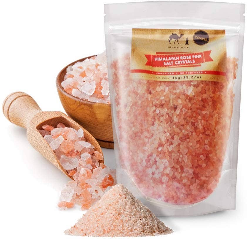 Silk Route Spice Company – Sal por atacado – Bolsa de sal rosa do Himalaia - 1 kg (grossa)