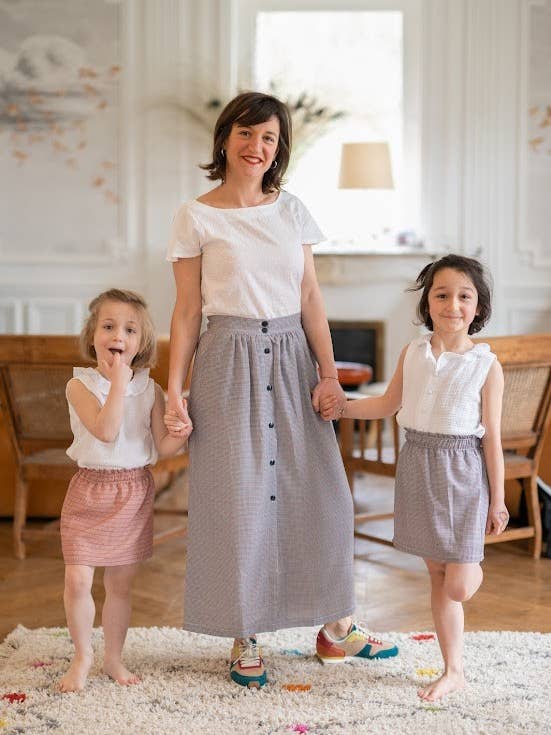 Les Petits Lots - Wholesale Skirt - Women's - France Green Houndstooth Skirt1