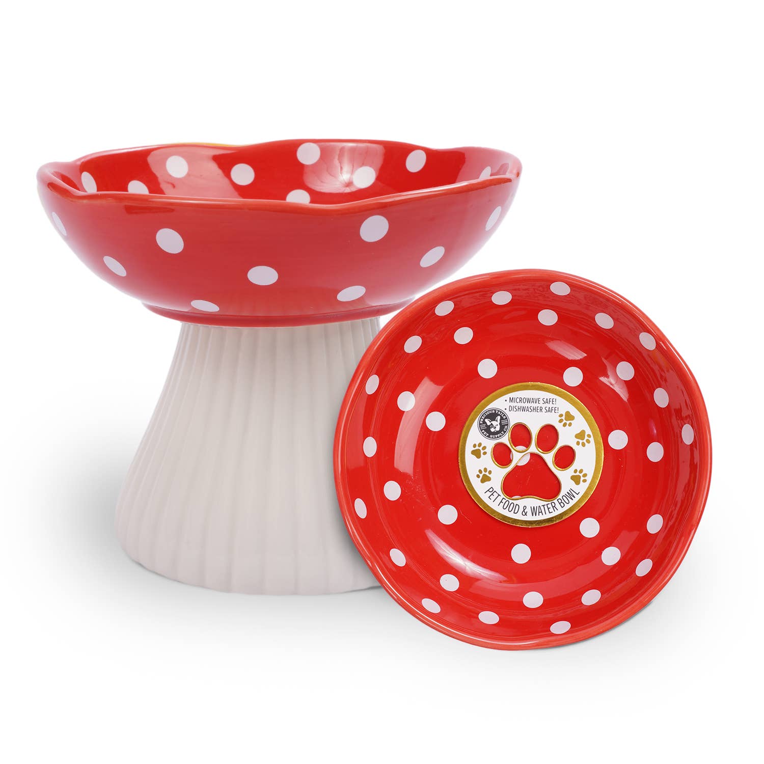 Precious Tails - Wholesale Pet Bowl - Cat/Dog - Mushroom Shaped  Stoneware Elevated Pet Bowl8