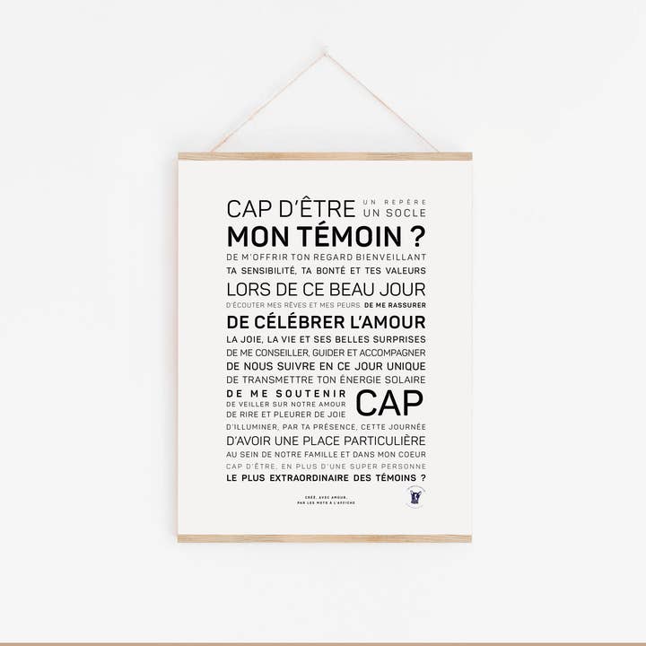 ¿Puedes ser mi testigo? para venta al por mayor de LES MOTS A L'AFFICHE