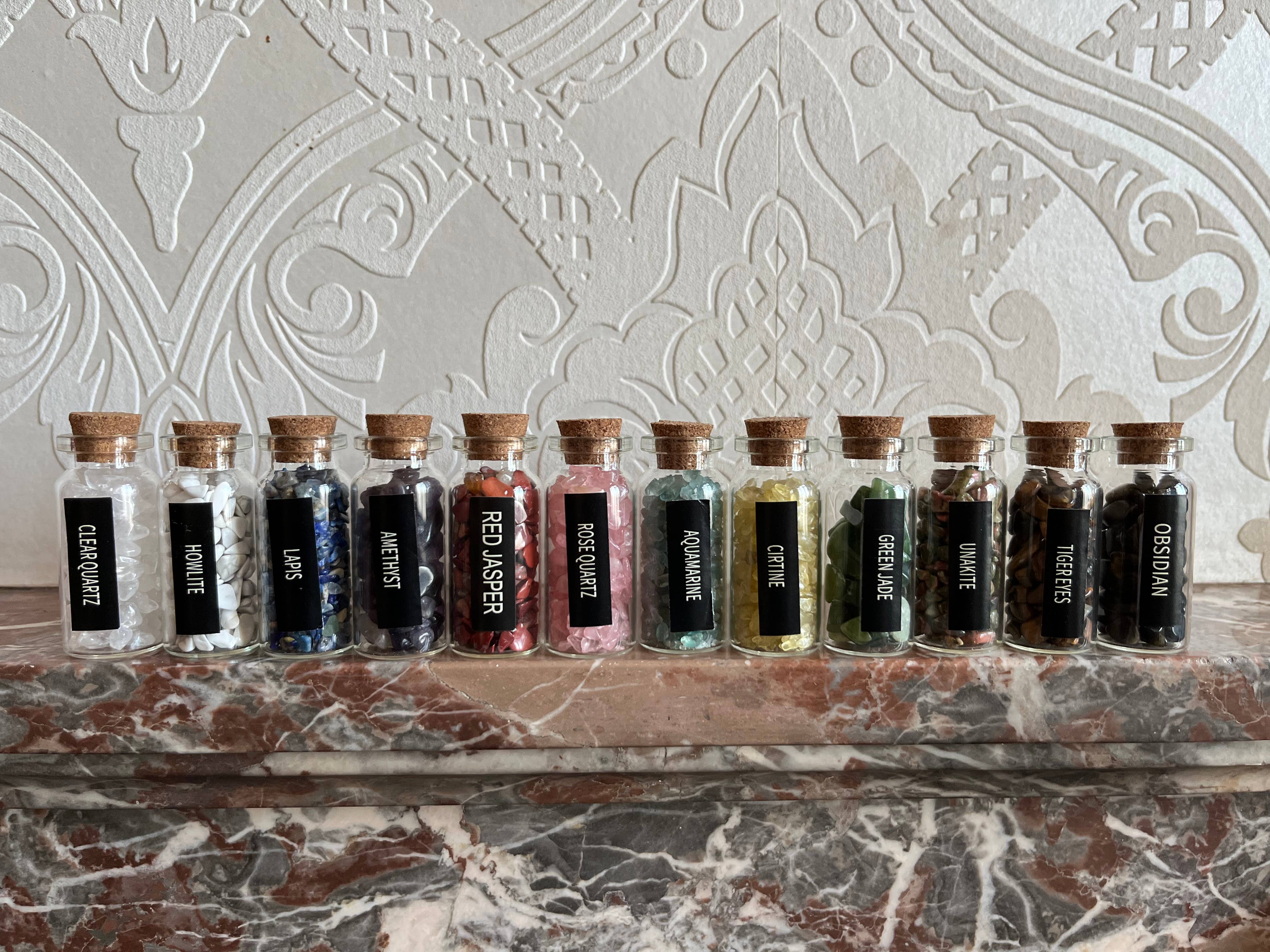 Muno - Wholesale Spiritual Stone/Crystal - Mini Glass Bottle with Semi Precious Gemstones Gift Crystal2