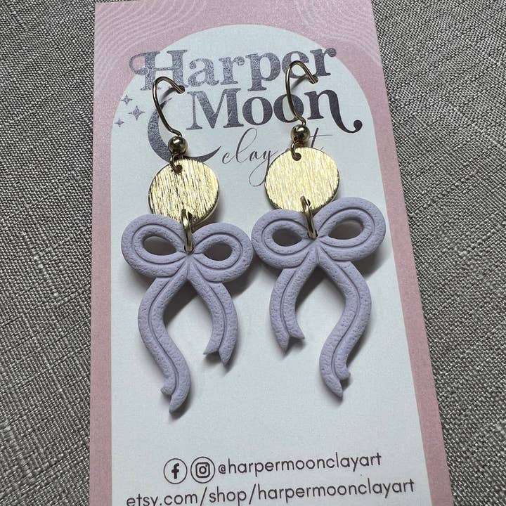 Mini Bow Earring for wholesale by Harper Moon Clay Art
