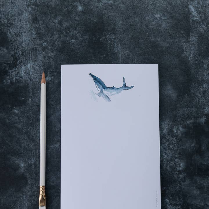 Finding Silver Pennies - Wholesale Notepad - Humpback Whale Watercolor Notepad2