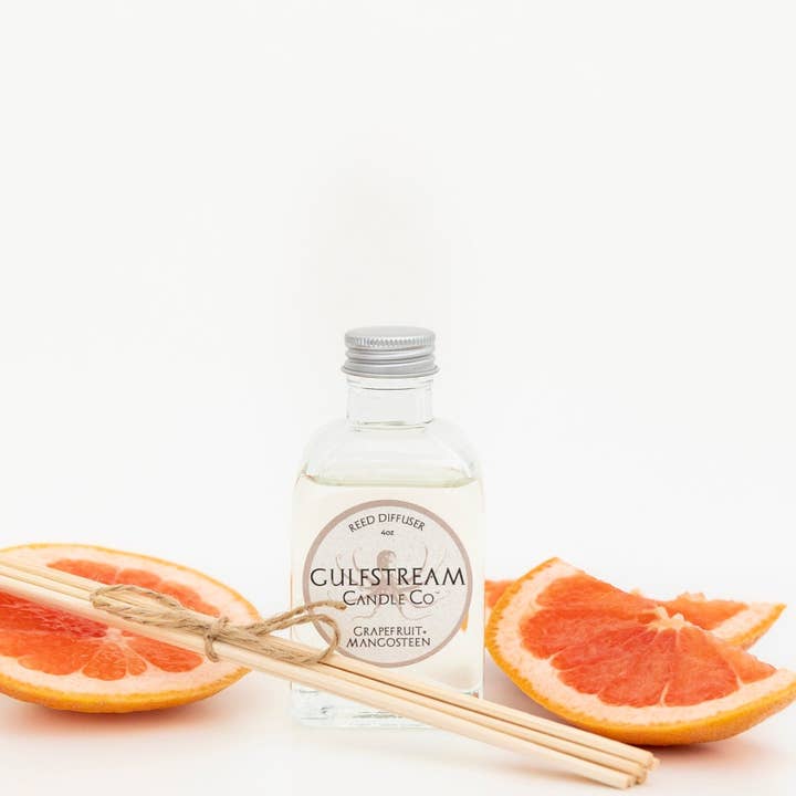 Grapefruit + Mangosteen Reed Diffuser for wholesale by Gulfstream Candle Company