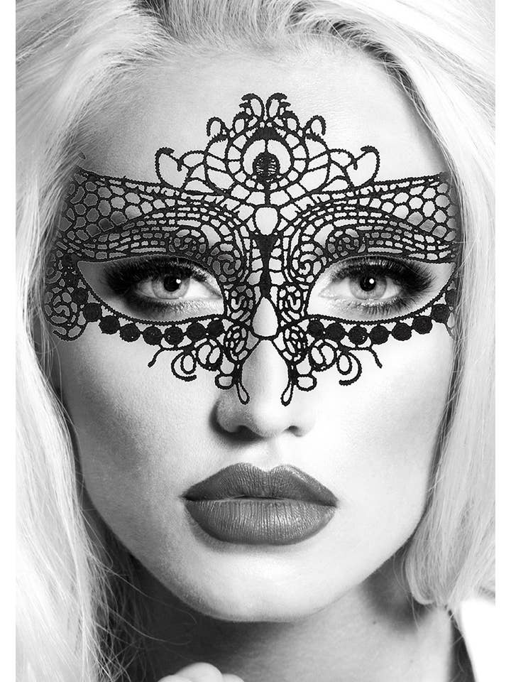 Shots - Wholesale Costume - Women's - Lace Eye- Mask OU685BLK