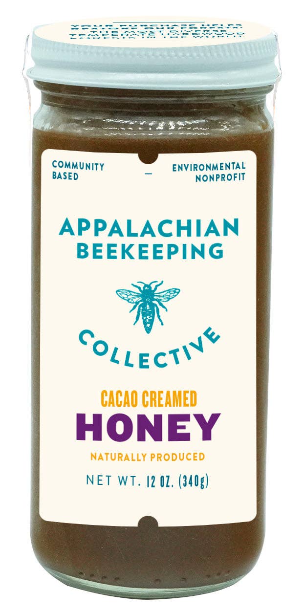 Cacao Creamed Honey for wholesale by Appalachian Beekeeping Collective