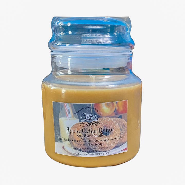 Apple Cider Donut Soy Wax Jar Candle for wholesale by Raynham Candle Company