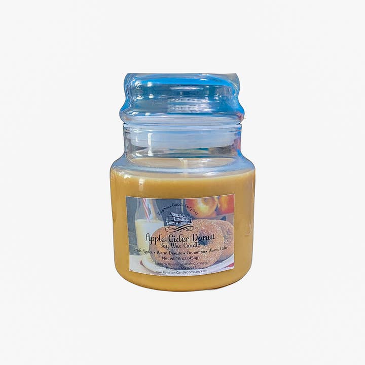 Apple Cider Donut Soy Wax Jar Candle for wholesale by Raynham Candle Company