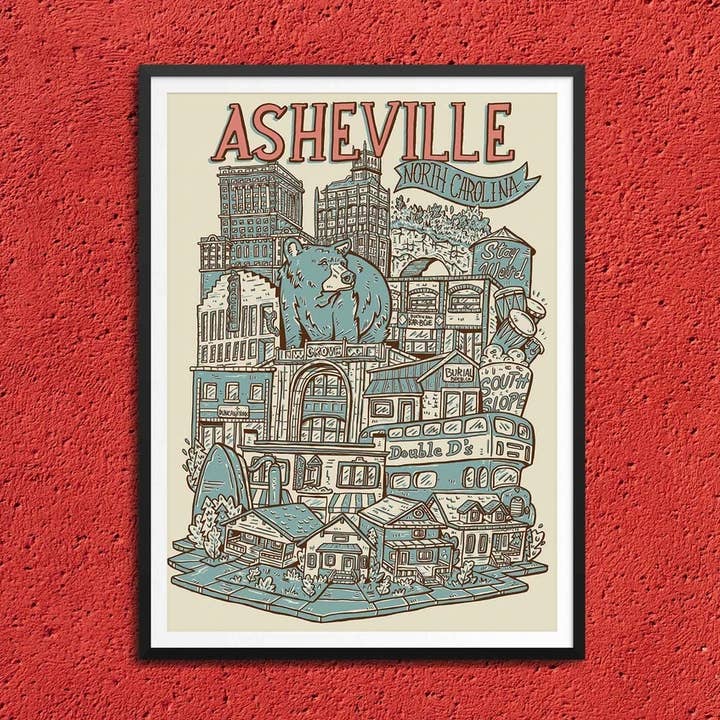 Asheville, NC 12" x 16" for wholesale by Welcome To the Neighborhoods