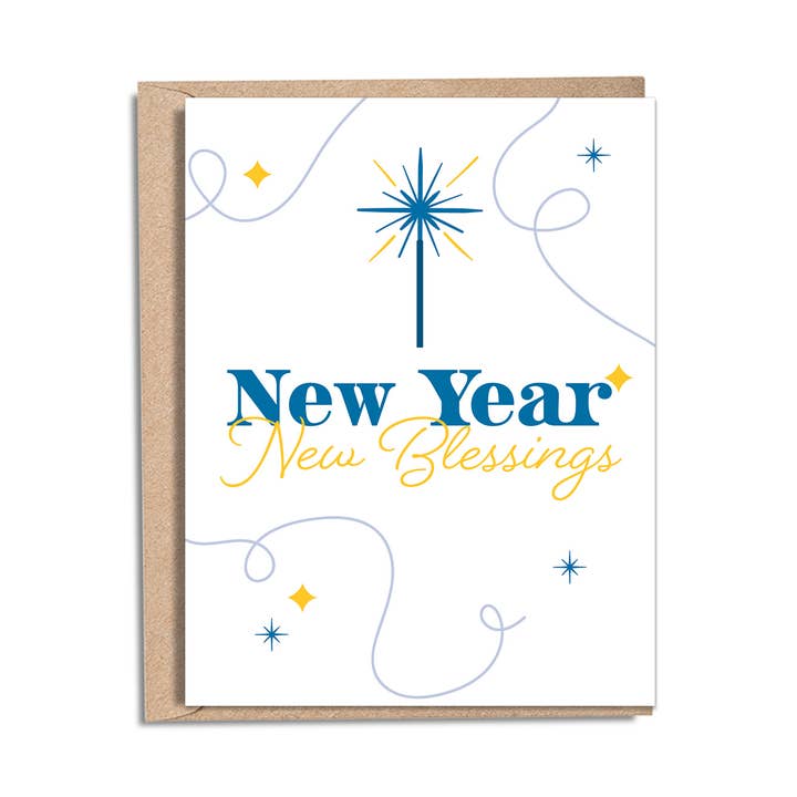 Carte de vœux de Nouvel An et de nouvelles bénédictions pour la vente par Goods Made by Digitrillnana