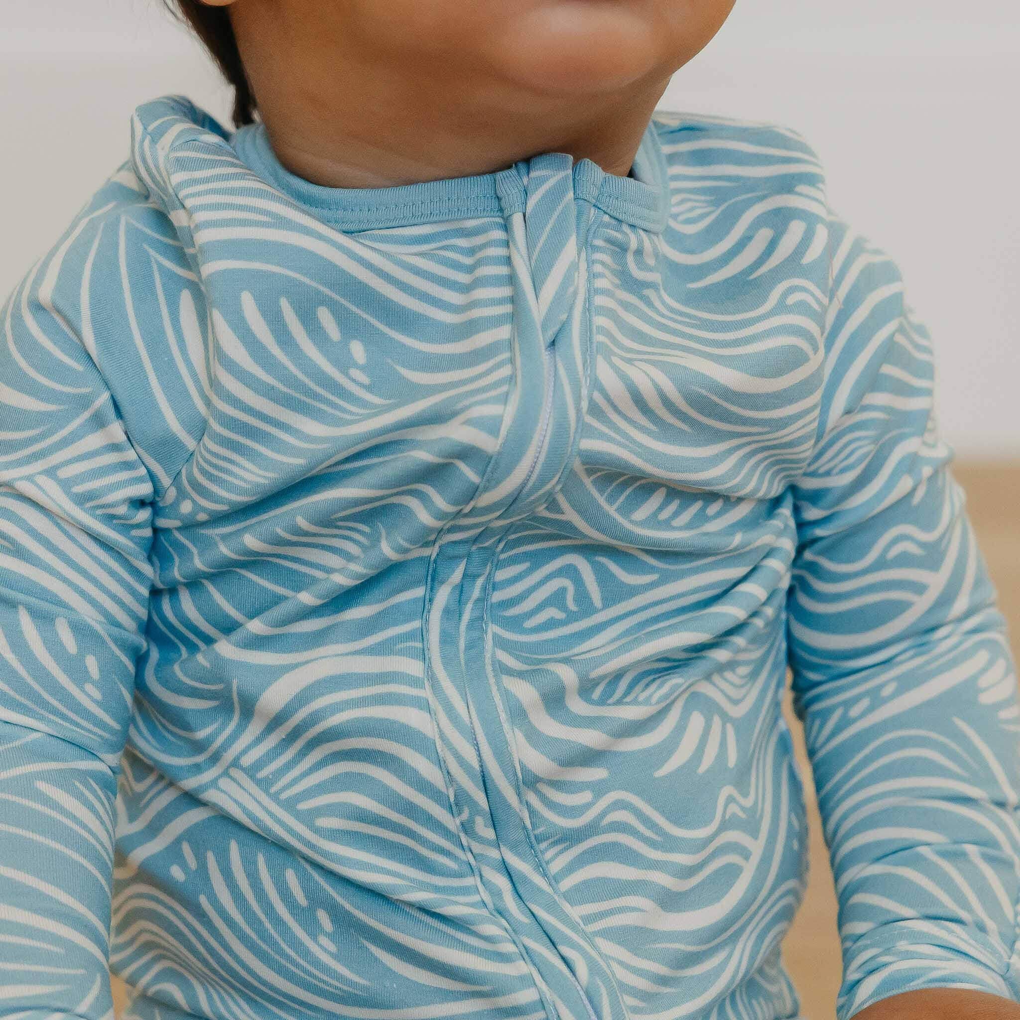 Copper Pearl - Wholesale Sleepsuit - Baby - Zip-Up Footie Pajama - Surf3
