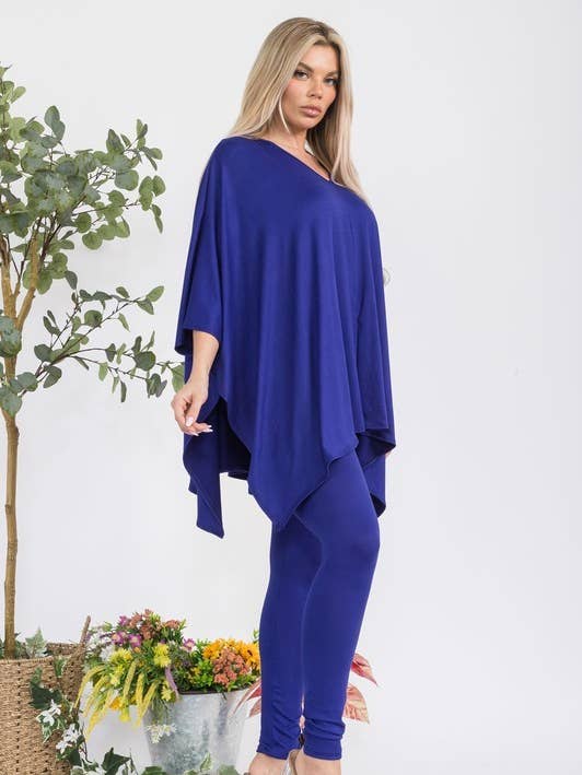 H&H Fashion Inc. - Wholesale Top & Pant Set (NOT Loungewear) - Women's - HH637X-S1 Plus V-neck Top & Leggings 2 PC Set