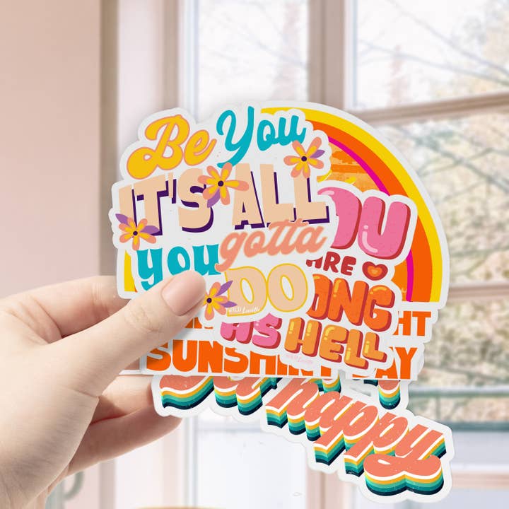 Wild Lucille x Decal Barn - Venta al por mayor Pegatina - Paquete de calcomanías positivas e inspiradoras, 50 unidades, surtidas