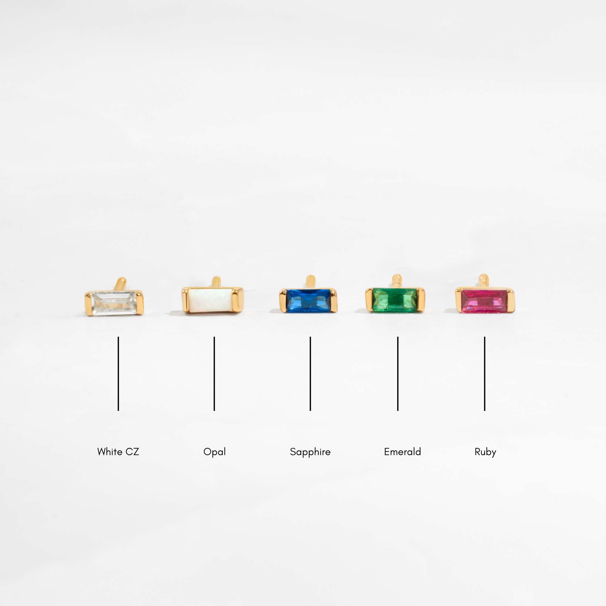 Sami Jewels – Engroshandel Ørestikkere – Smaragd Baguette Stud Øreringe7