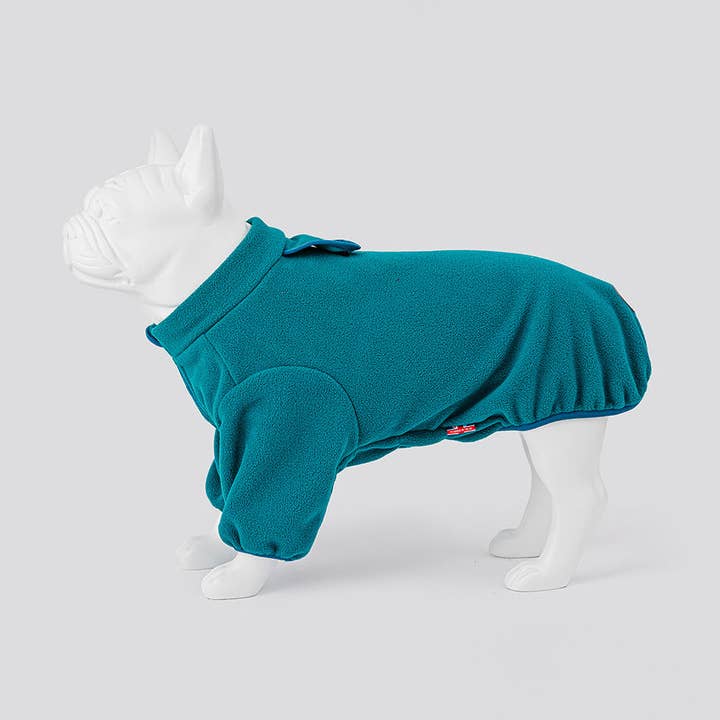 Outdoor Fleece Dog Jacket - Teal Green for wholesale by Hugo & Hudson