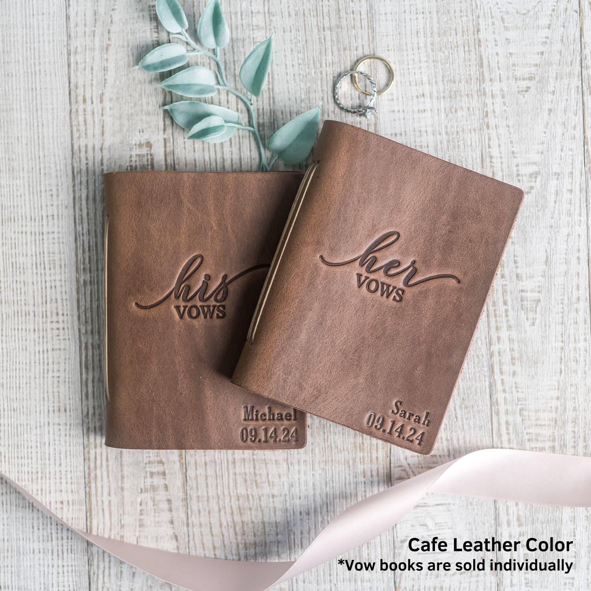 Ox & Pine - Wholesale Notebook - His Vows and Her Vows Personalized Leather Wedding Vow Books Personalized with Name and/or Date2