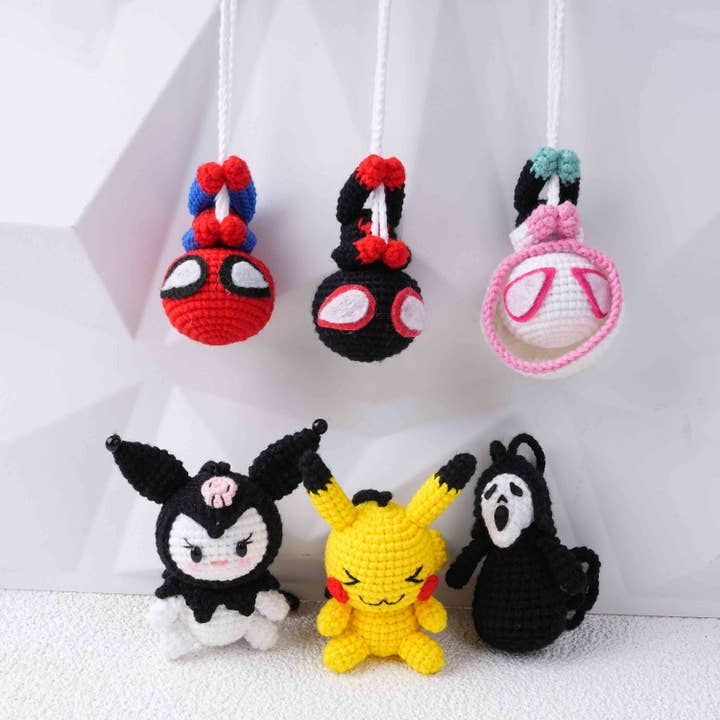 Süßes Zubehör für gehäkelte Puppen, Spinne, Pikachu zum Aufhängen für den Großhandel von Anh2 LTD