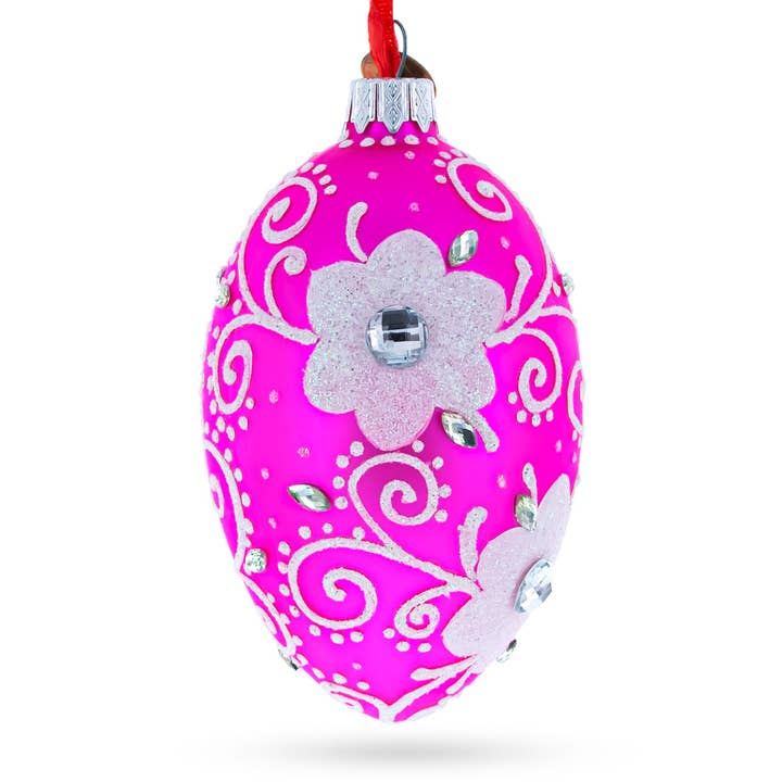 Blomst med diamantglasæg julepynt for engroshandel hos BestPysanky