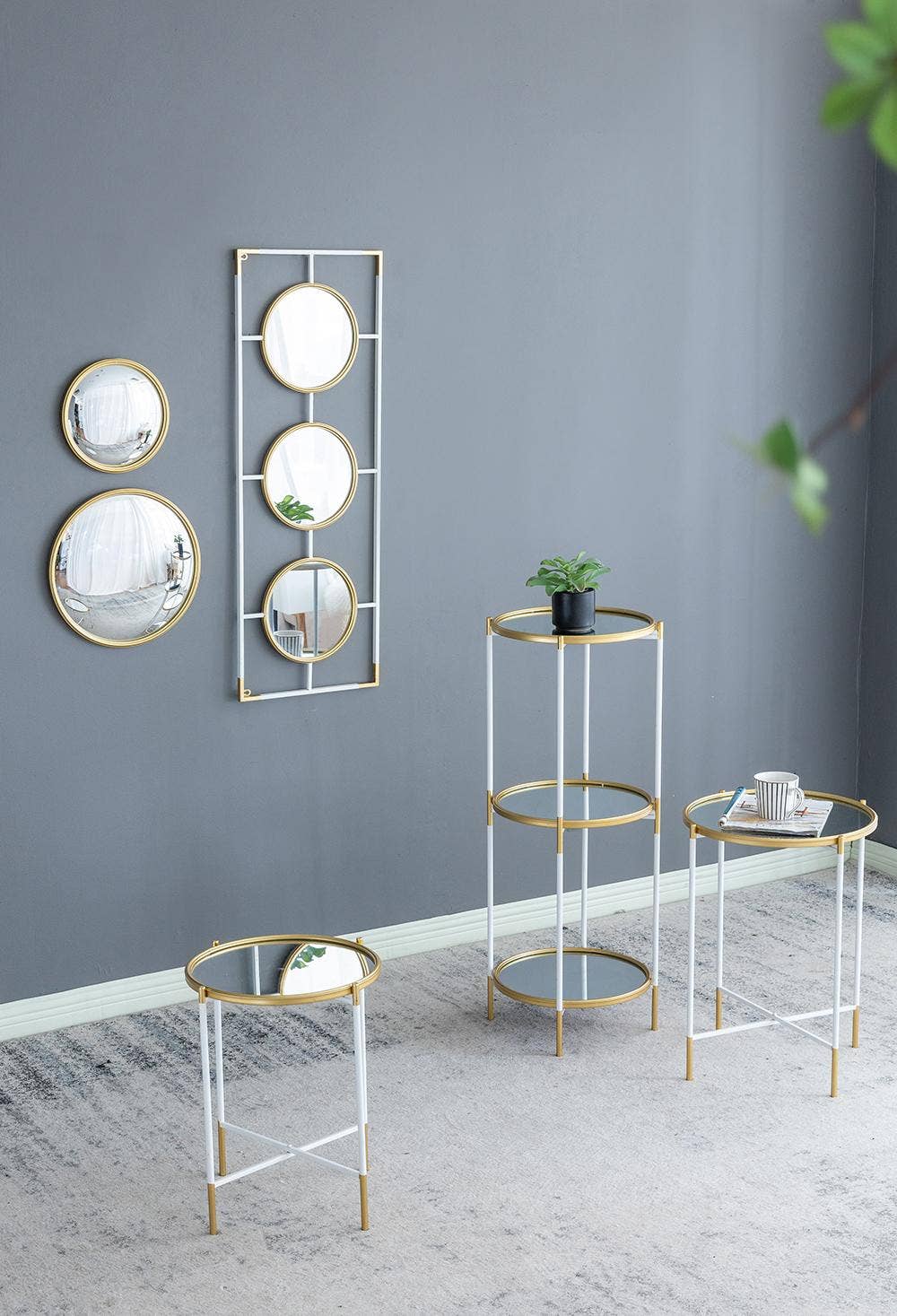 A&B Home Group Inc. – Engroshandel Vægspejl – D10,5" Guldramme med Konvekst Glas8