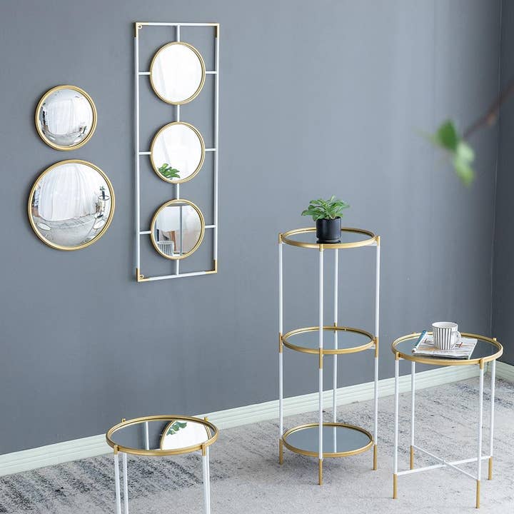 A&B Home Group Inc. – Engroshandel Vægspejl – D10,5" Guldramme med Konvekst Glas8