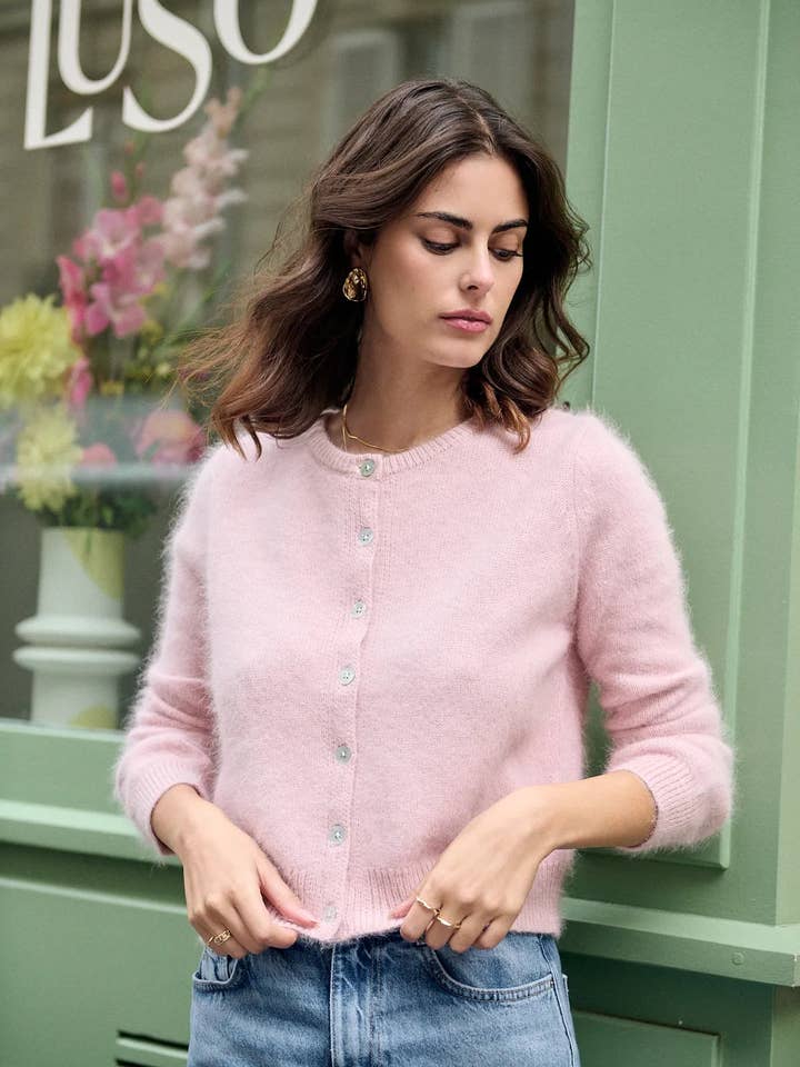 Nathael Paris - Wholesale Cardigan - Women's - Angora cardigan with mother-of-pearl buttons10