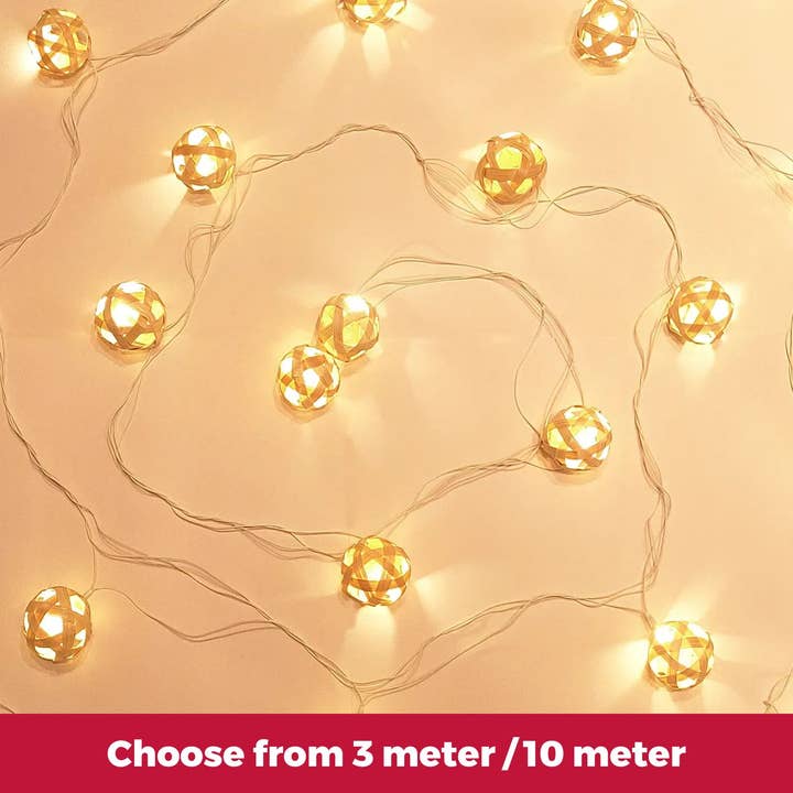 Stjärna Fullmåne miljövänlig handgjord vävd bambu-ljusslinga för wholesale av Zwende