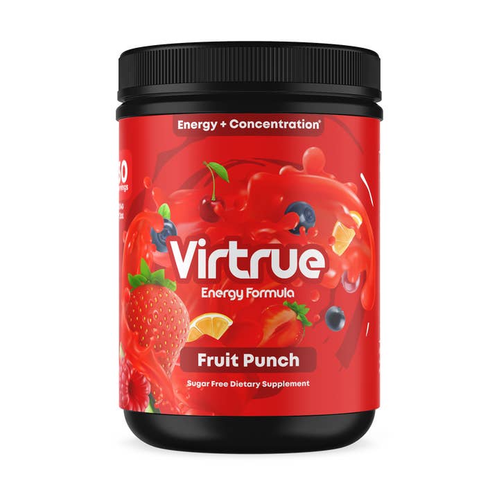 Virtrue – Engroshandel Pulver til sunhedsdrik – Frugt Punch PreWorkout & Fokus Pulver - Fremstillet i USA - 5 Stjerner