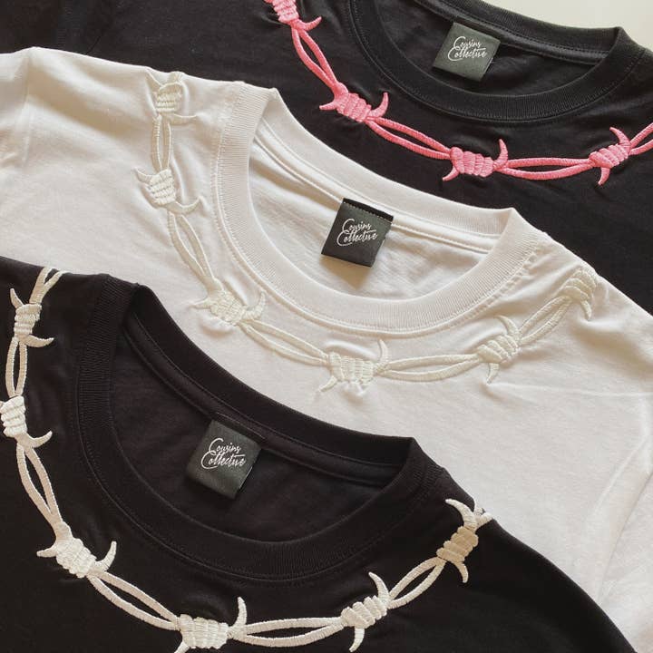 Cousins Collective - Wholesale T-Shirt - Unisex - Barbed Wire Tattoo Embroidered Unisex T-shirt5