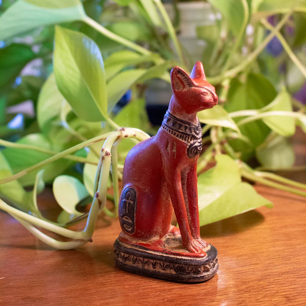 Discoveries, Inc. - Wholesale Decorative Figurine - Bastet Cat Red Small - 4.25" - Egyptian Goddess1