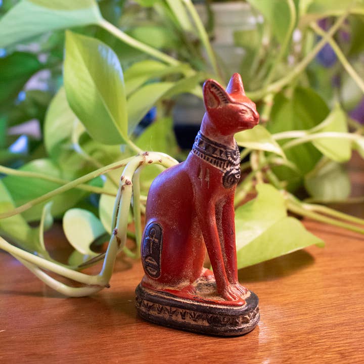 Discoveries, Inc. - Wholesale Decorative Figurine - Bastet Cat Red Small - 4.25" - Egyptian Goddess1